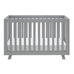 Front view of pebble gray crib