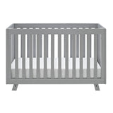 Front view of pebble gray crib