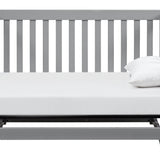 pebble gray crib in daybed conversion