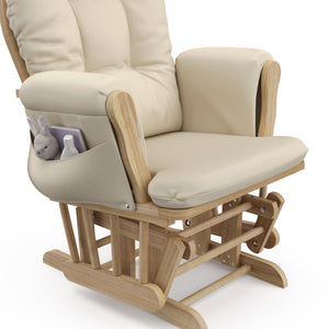 natural glider with beige cushions