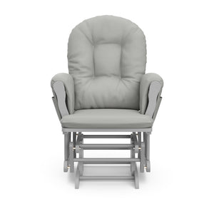 pebble gray glider with light gray cushions front view