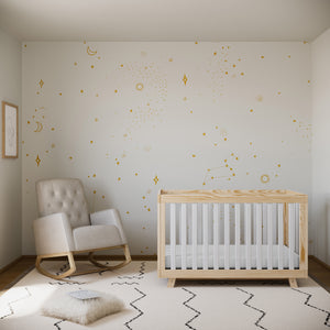 Natural with ivory rocker in nursery with crib