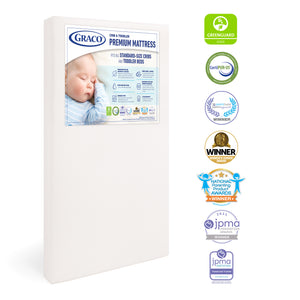 baby mattress graphic with its certifications and awards