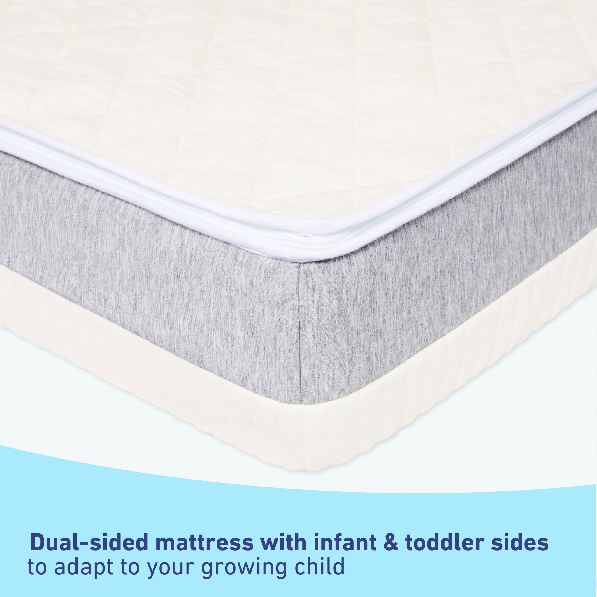 Close-up view of baby mattress cover