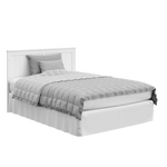 White crib and changer with drawer in full-size bed with headboard conversion