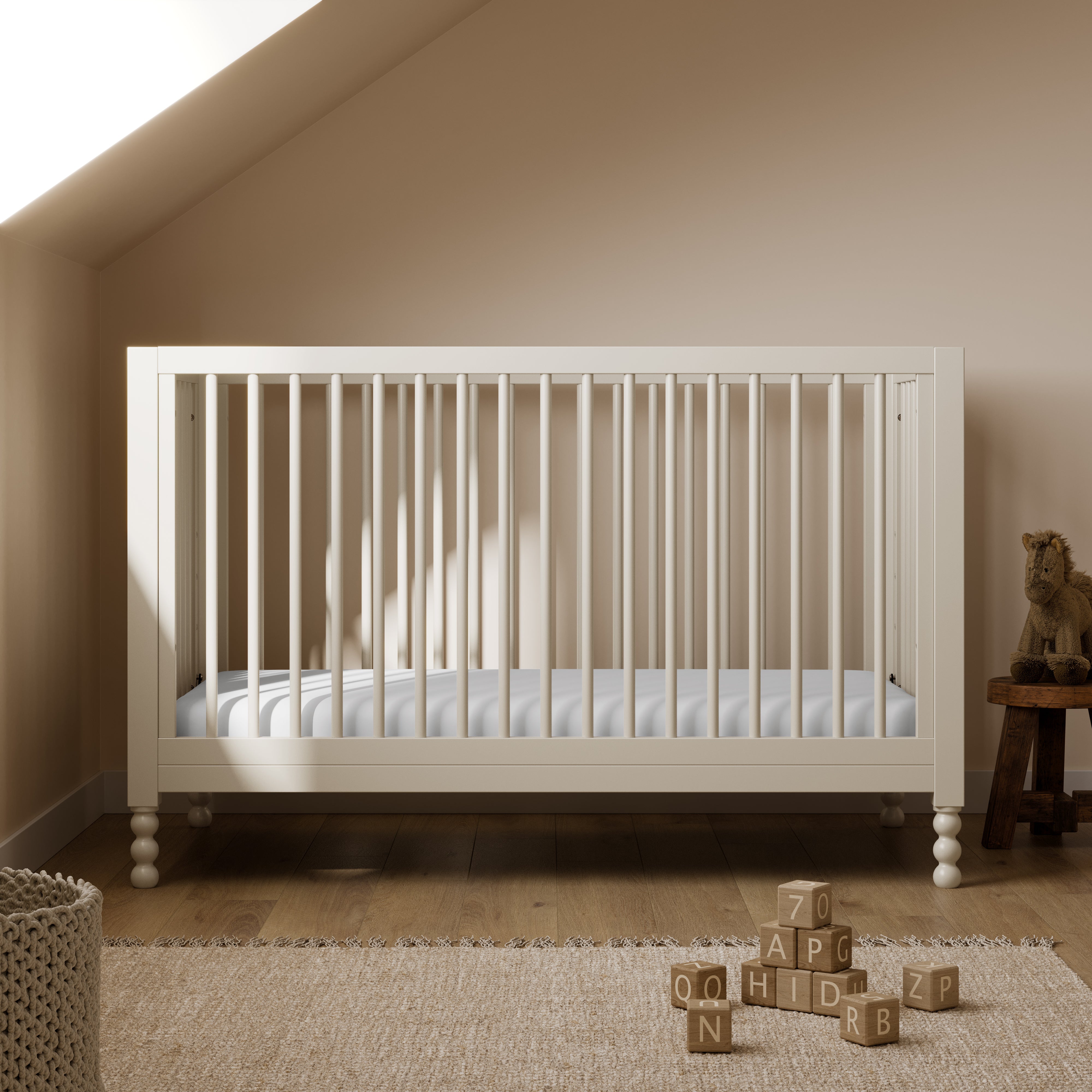 Elevated Nursery Design with Included Toddler Guardrails
