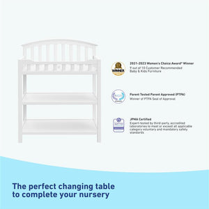 white changing table awards and certification