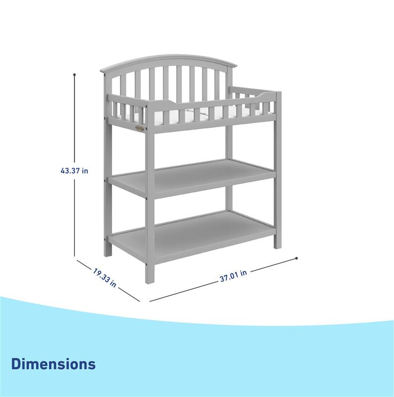 pebble gray changing table dimensions