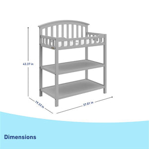 pebble gray changing table dimensions