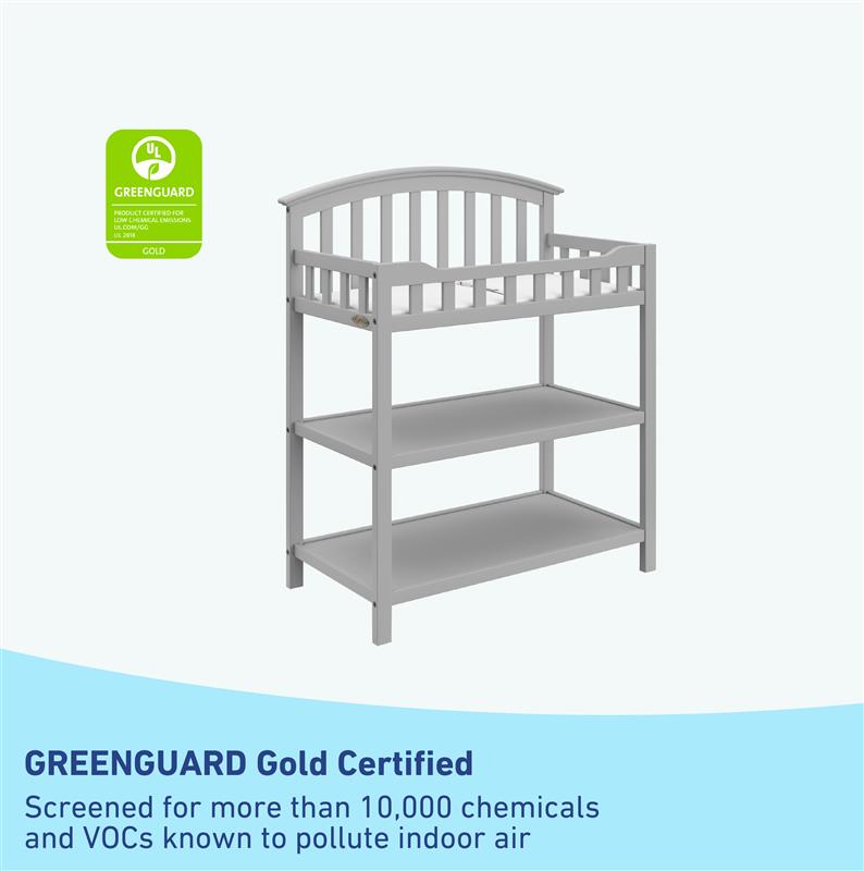 pebble gray changing table GREEGUARD Gold Certified