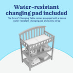 Graco pebble gray changing table changing pad callout