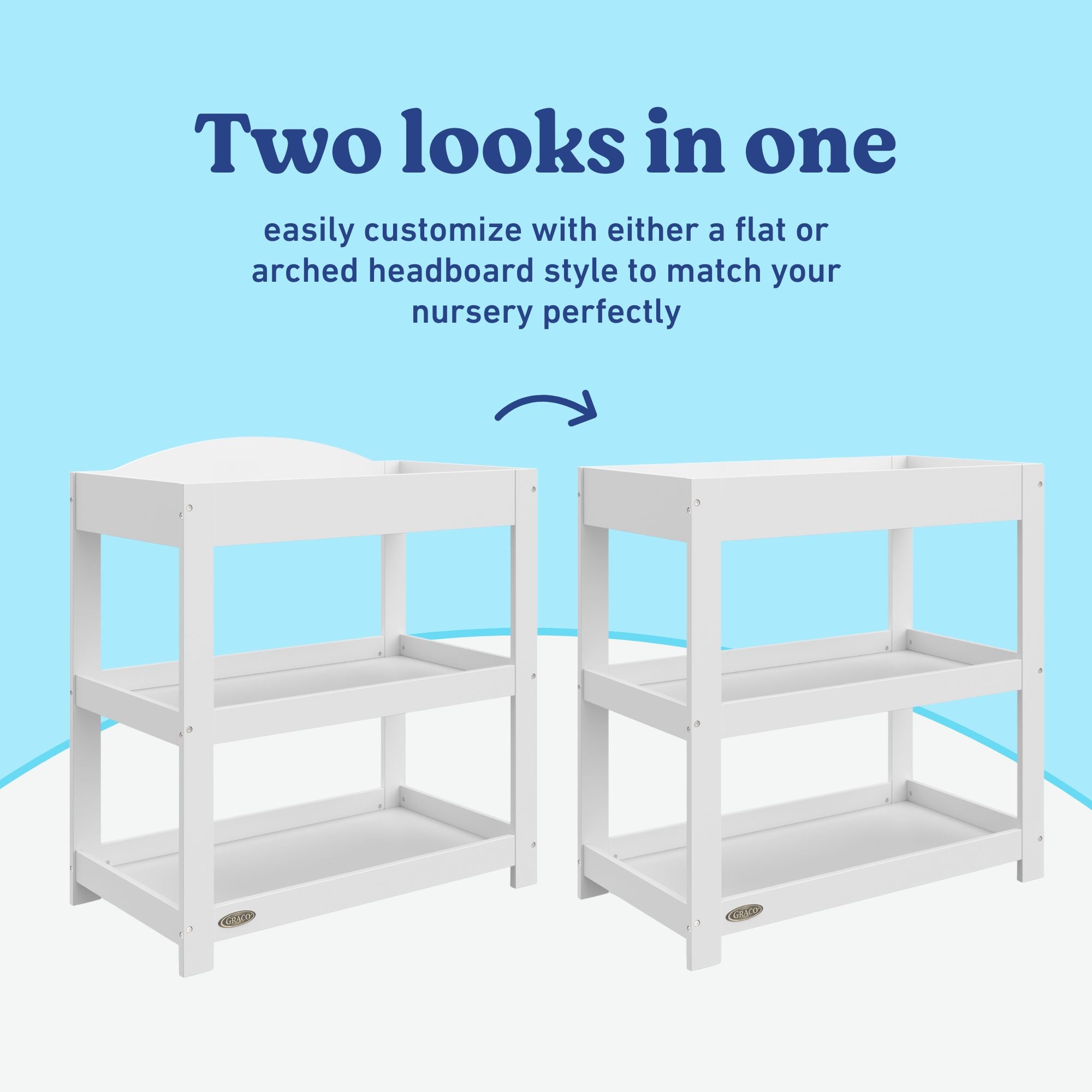 Graco white customizable changing table customizable callout
