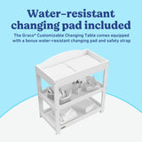 Graco white customizable changing table changing pad callout