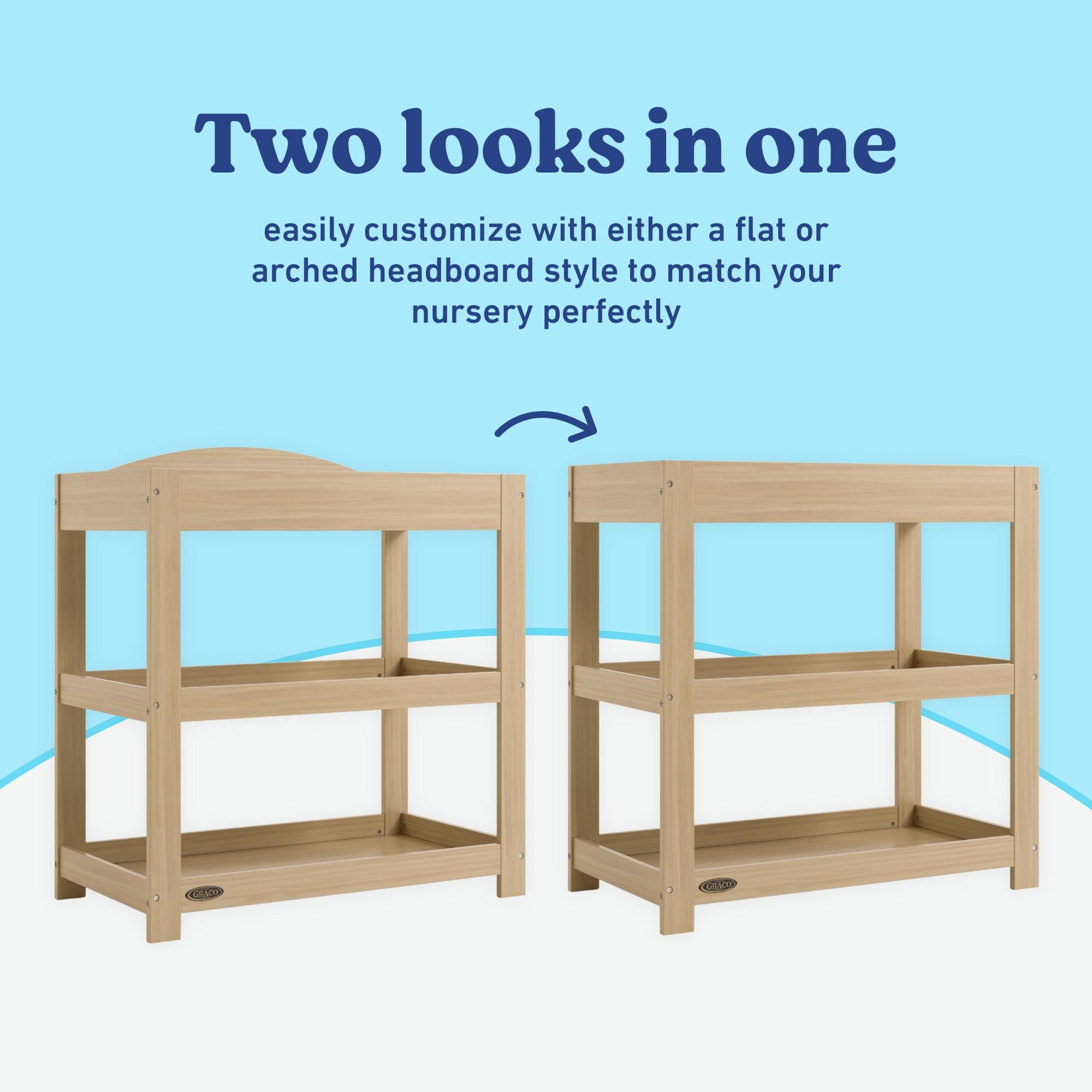 Graco driftwood customizable changing table customizable callout