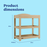 Graco driftwood customizable changing table dimensions callout