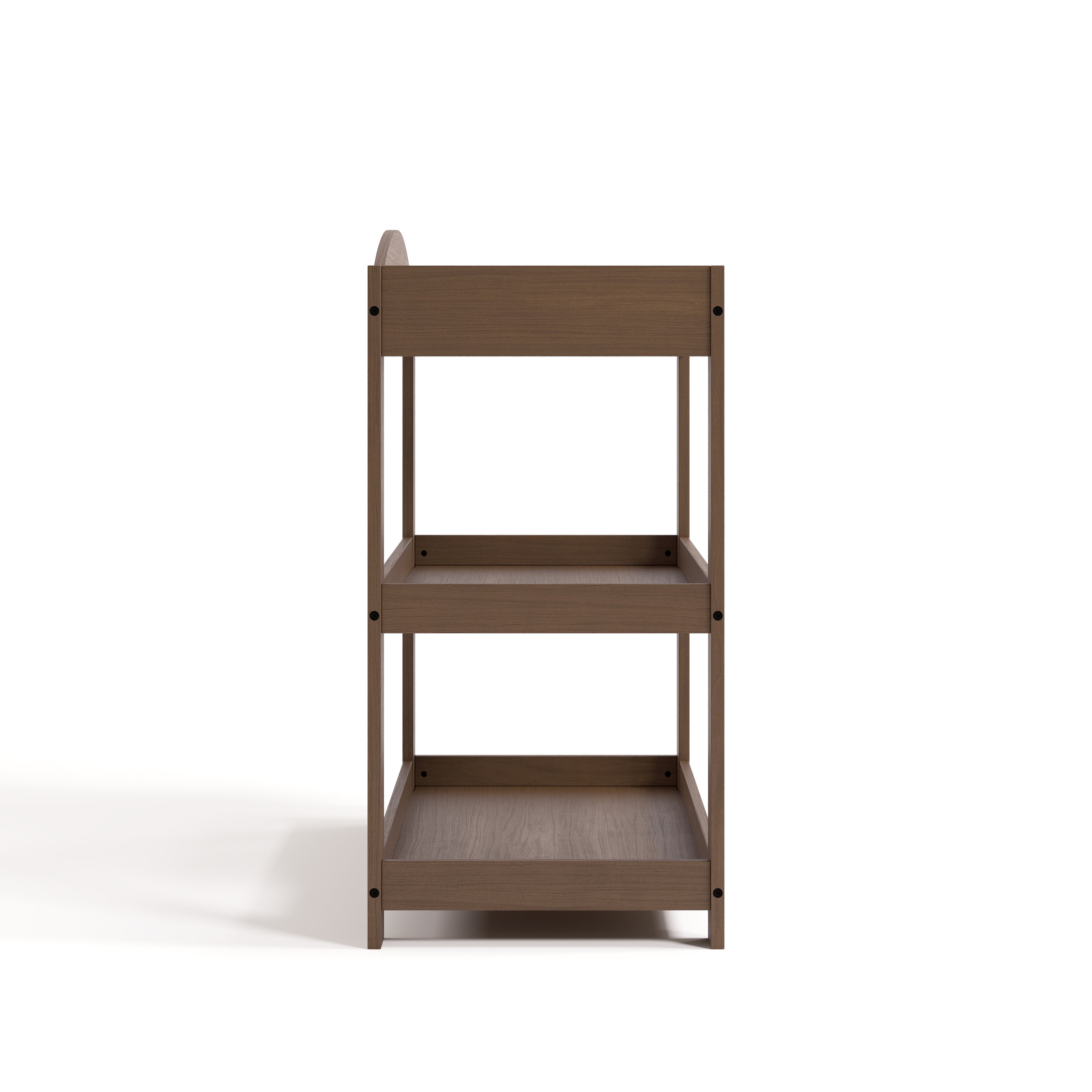 Customizable hazelnut changing table side view