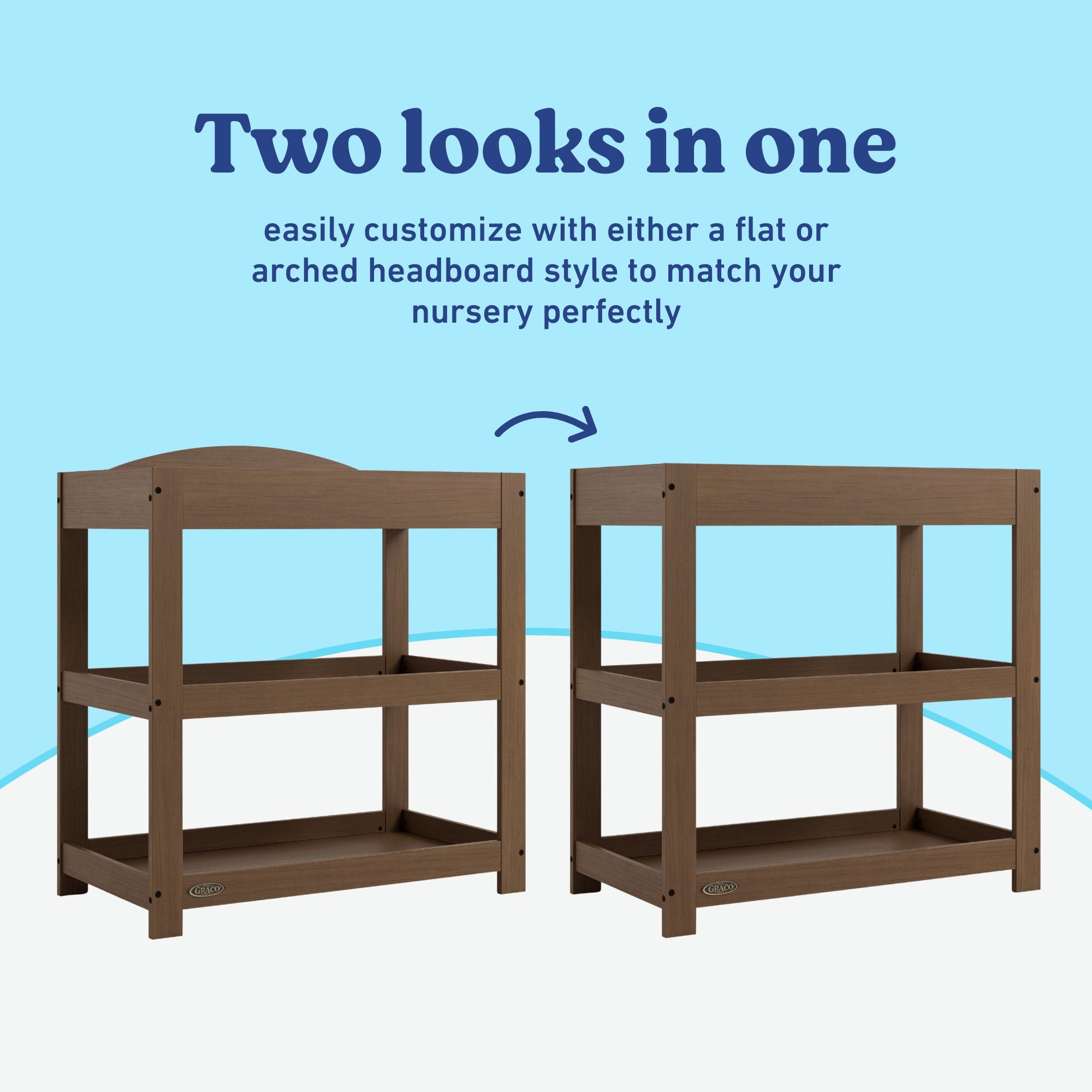 Graco hazelnut customizable changing table customizable callout