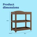 Graco hazelnut customizable changing table dimensions callout