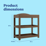 Graco hazelnut customizable changing table dimensions callout