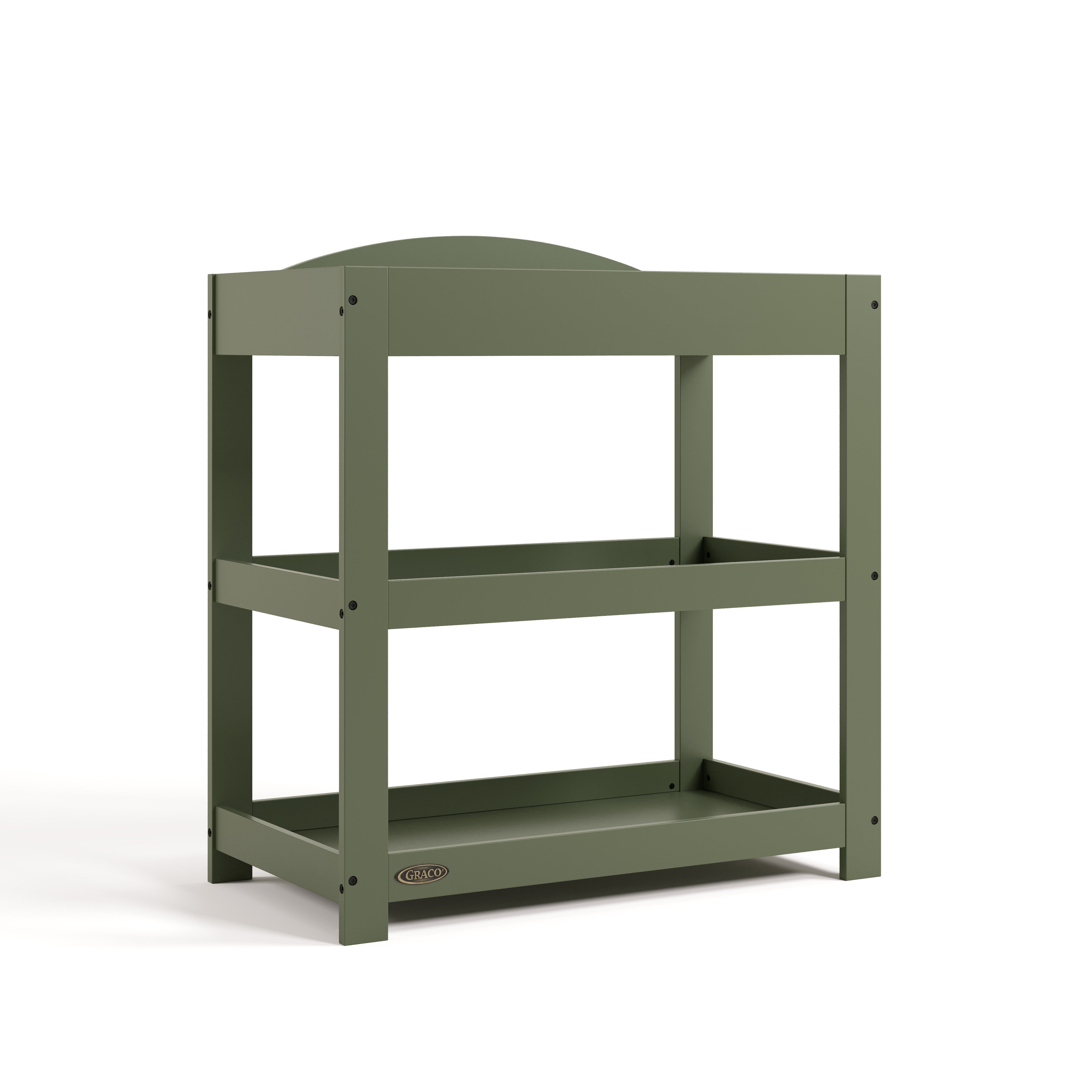 Customizable olive changing table angle view