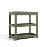 Customizable olive changing table without curved headboard angle view 