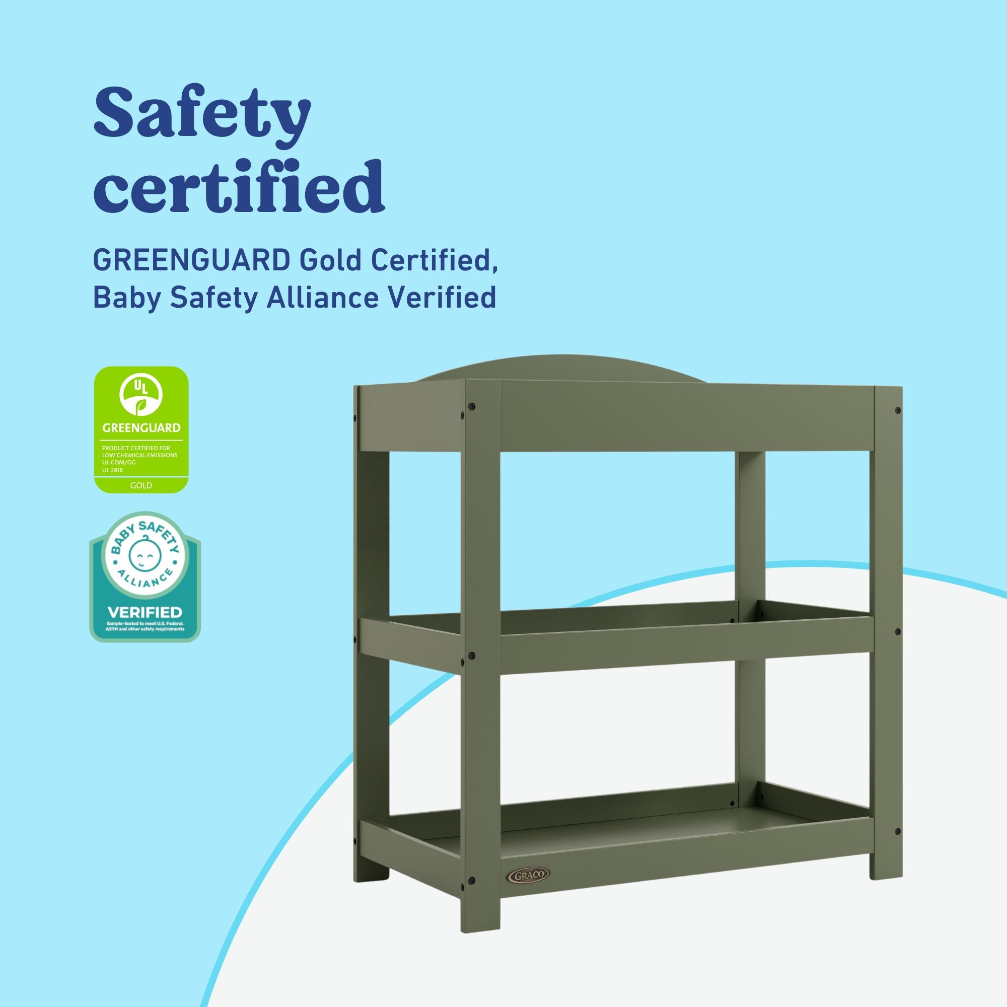 Graco olive customizable changing table certifications callout