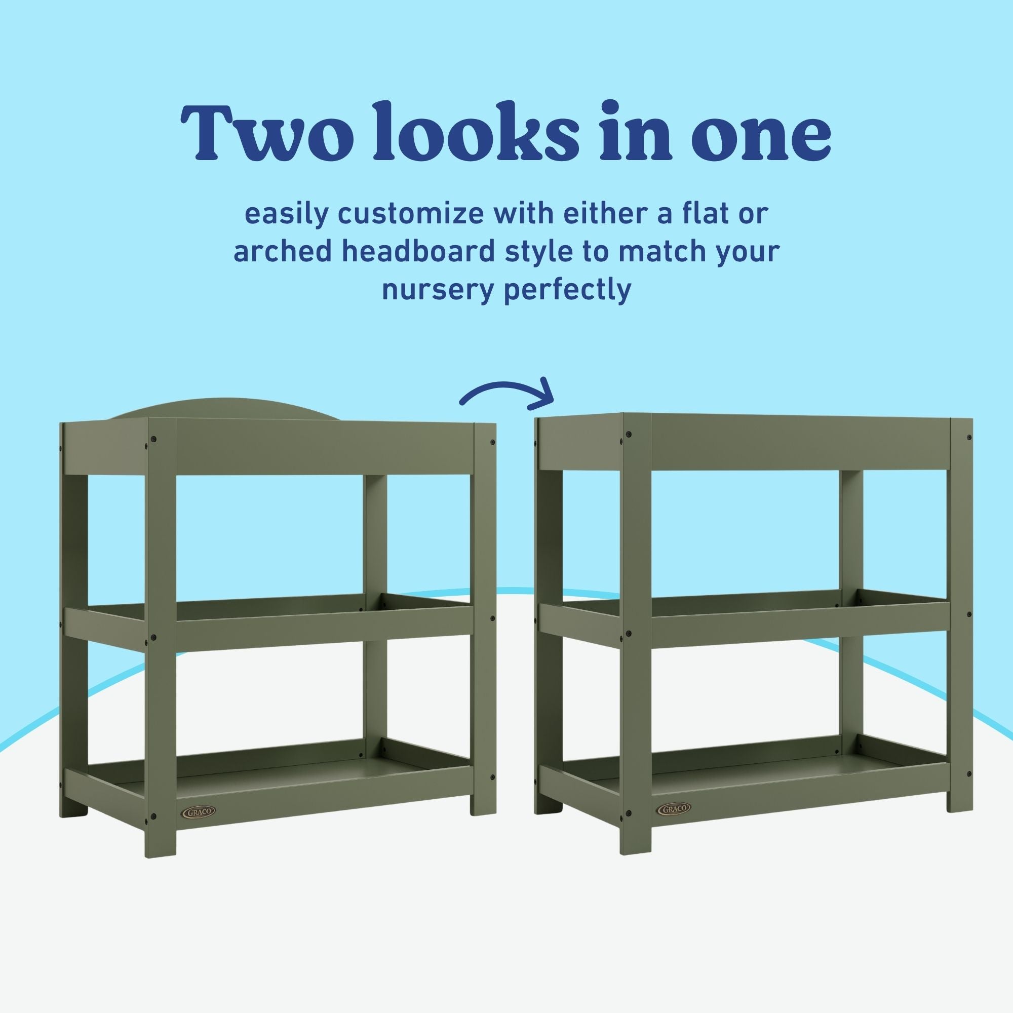 Graco olive customizable changing table customizable callout