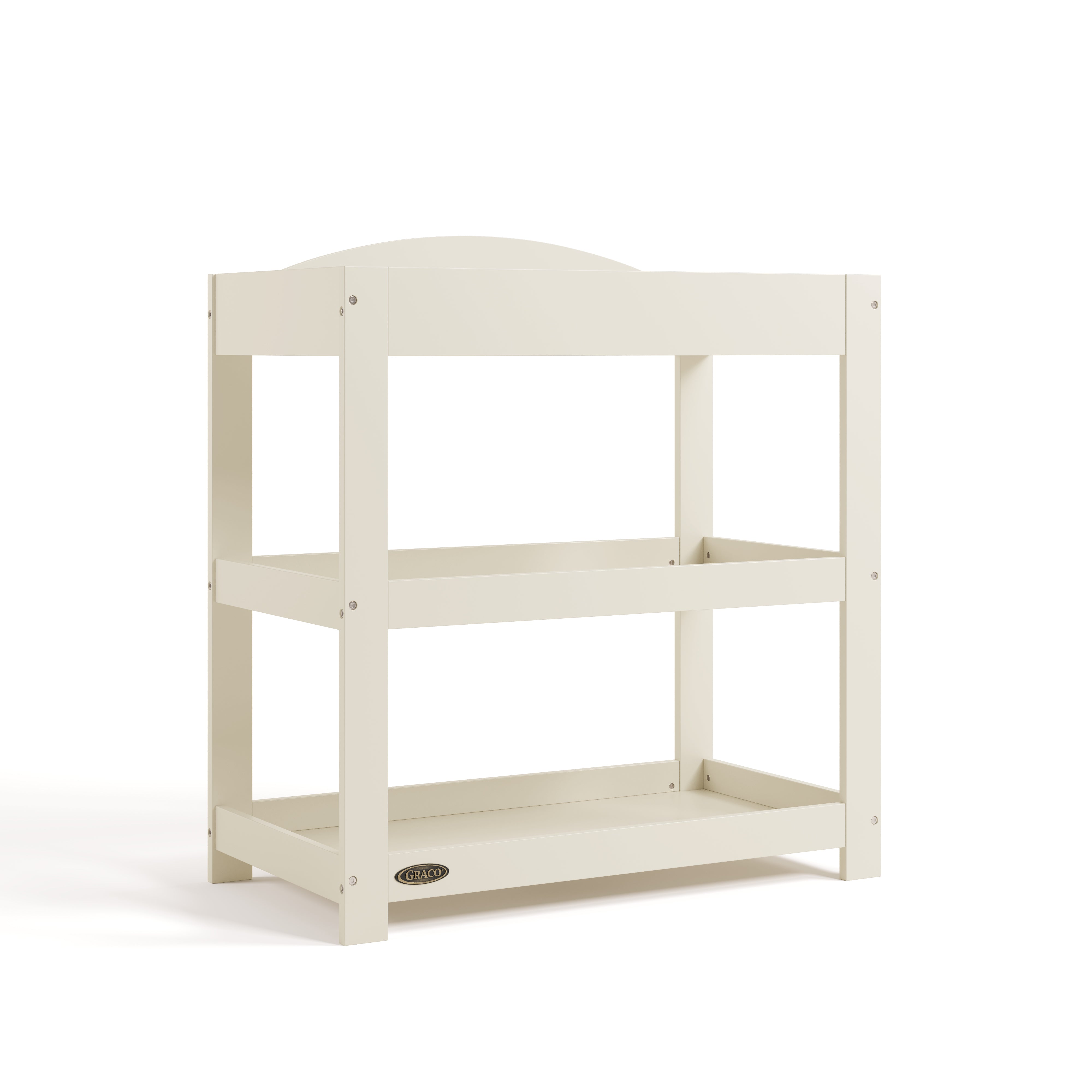 Customizable frosted oat changing table angle view
