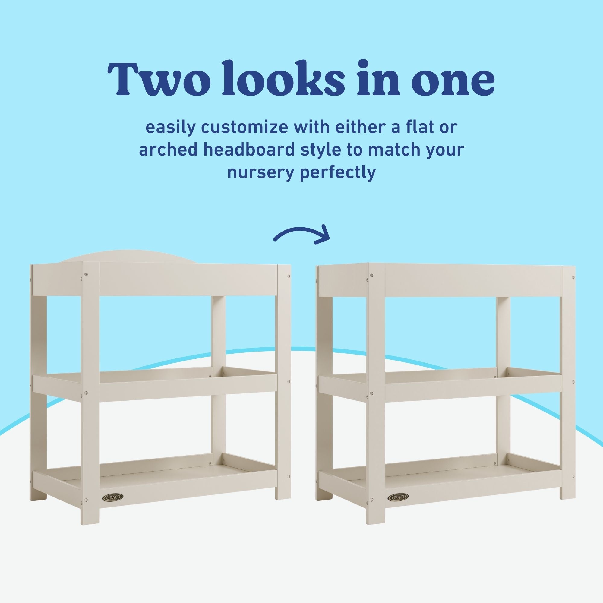 Graco frosted oat customizable changing table customizable callout