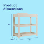Graco frosted oat customizable changing table dimensions callout