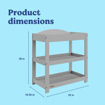 Graco pebble gray customizable changing table dimensions callout