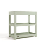 Customizable sage changing table without curved headboard angle view 
