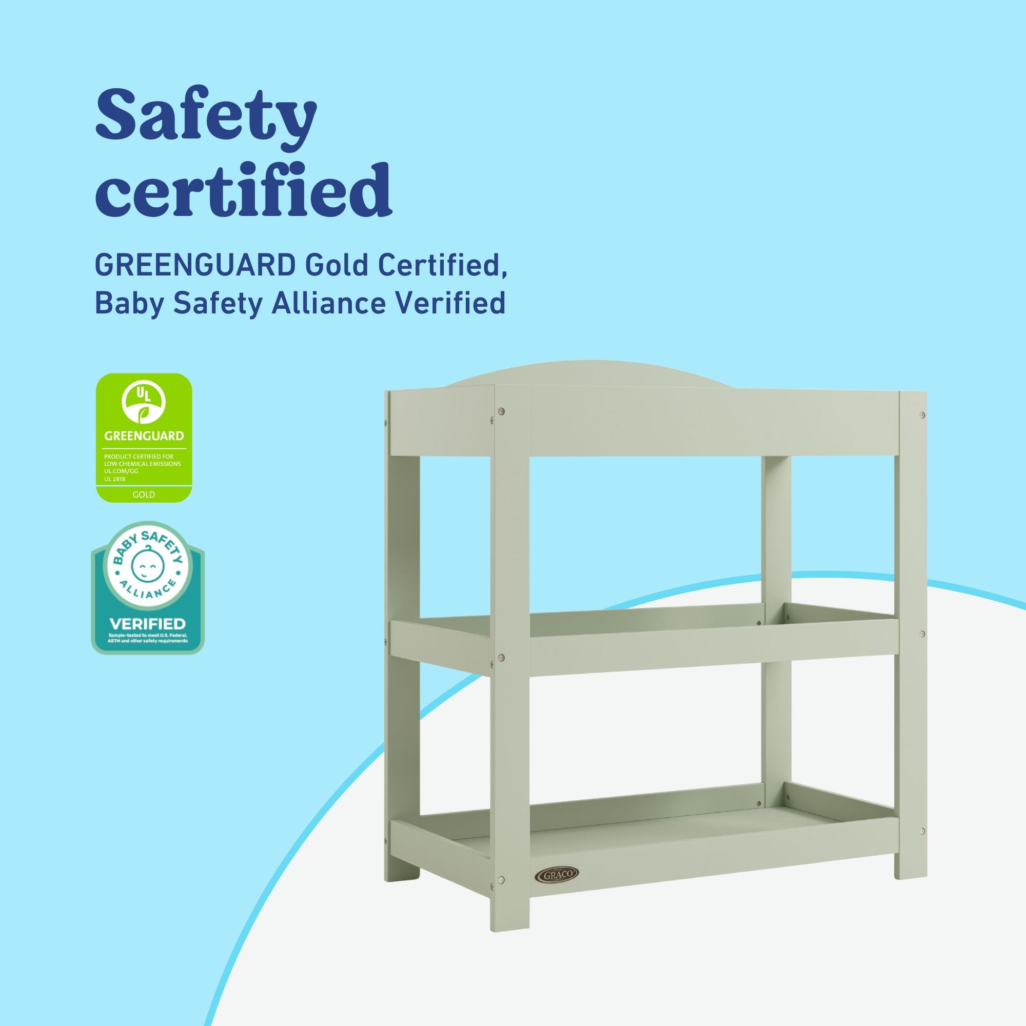 Graco sage customizable changing table certifications callout