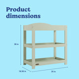 Graco sage customizable changing table dimensions callout