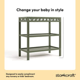 Morningside olive changing table style callout