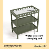 Morningside olive changing table changing pad callout