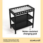 Morningside black changing table changing pad callout