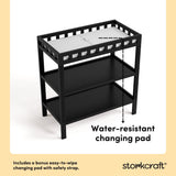 Morningside black changing table changing pad callout