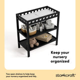 Morningside black changing table storage callout