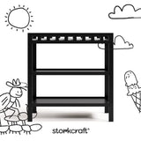 Morningside black changing table with black doodles overlaid on image