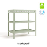 Morningside sage changing table with certification logos on top right