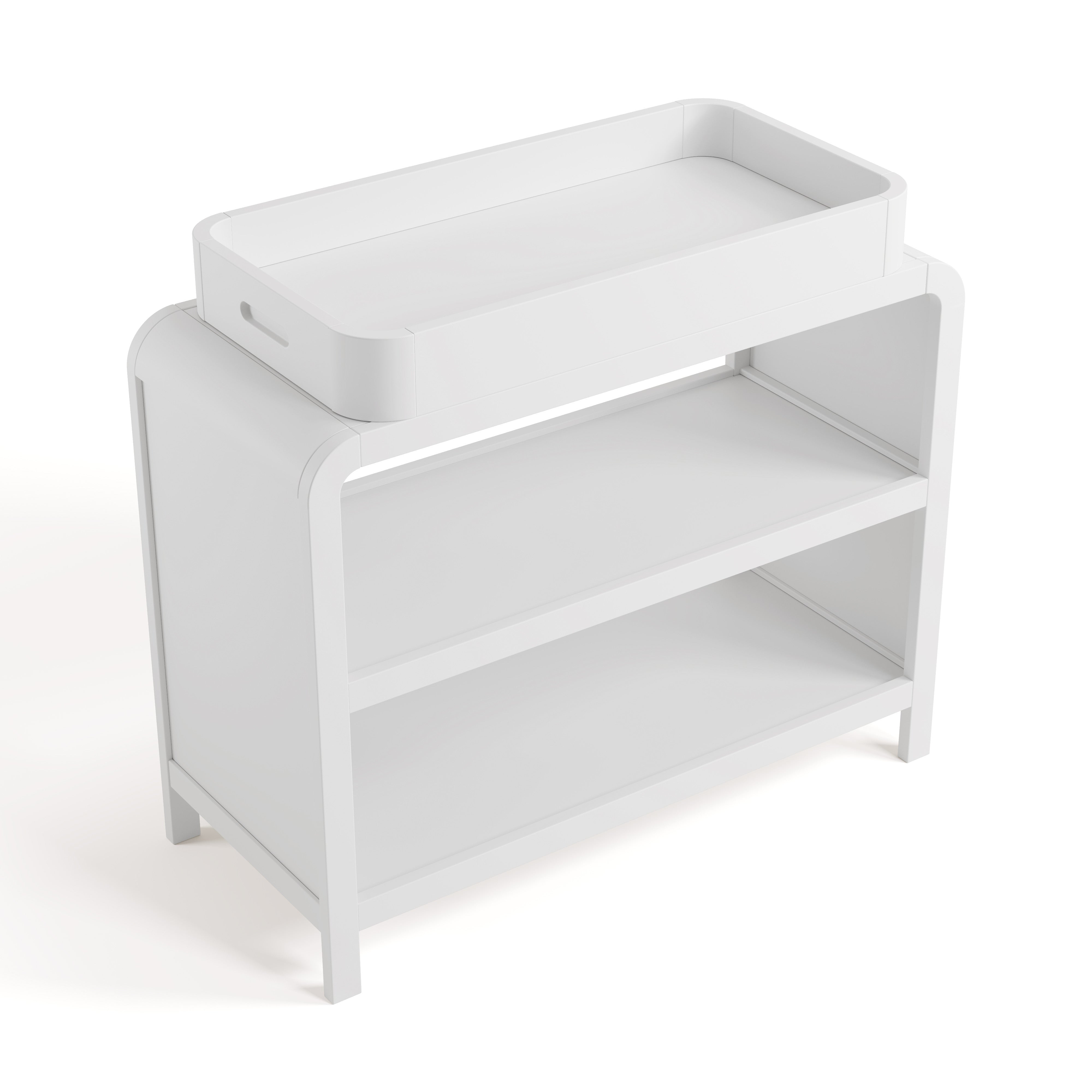 Top view of Santos white changing table