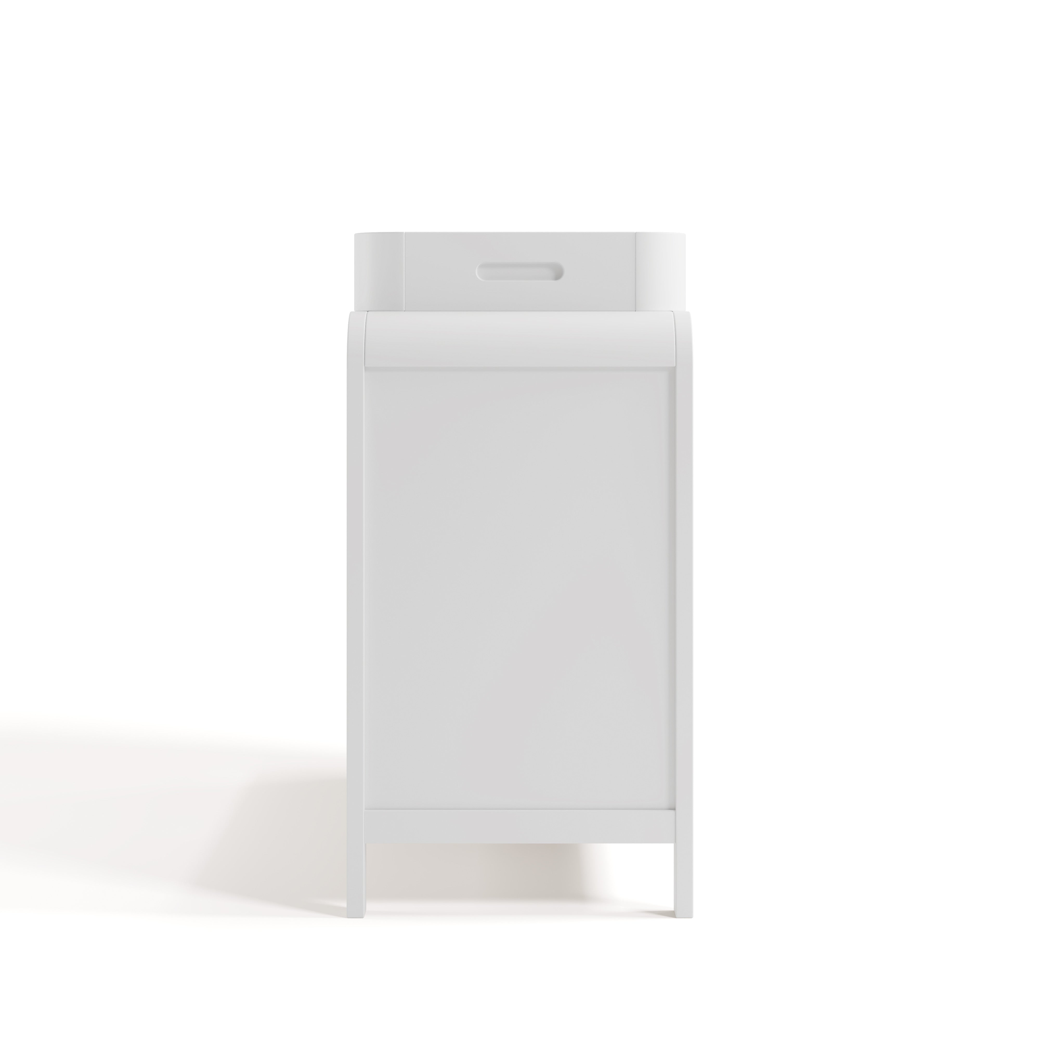 Side view of Santos white changing table