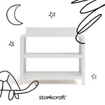 Santos white changing table with black doodles overlaid on image