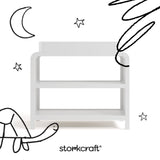 Santos white changing table with black doodles overlaid on image