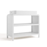 Angle view of Santos white changing table
