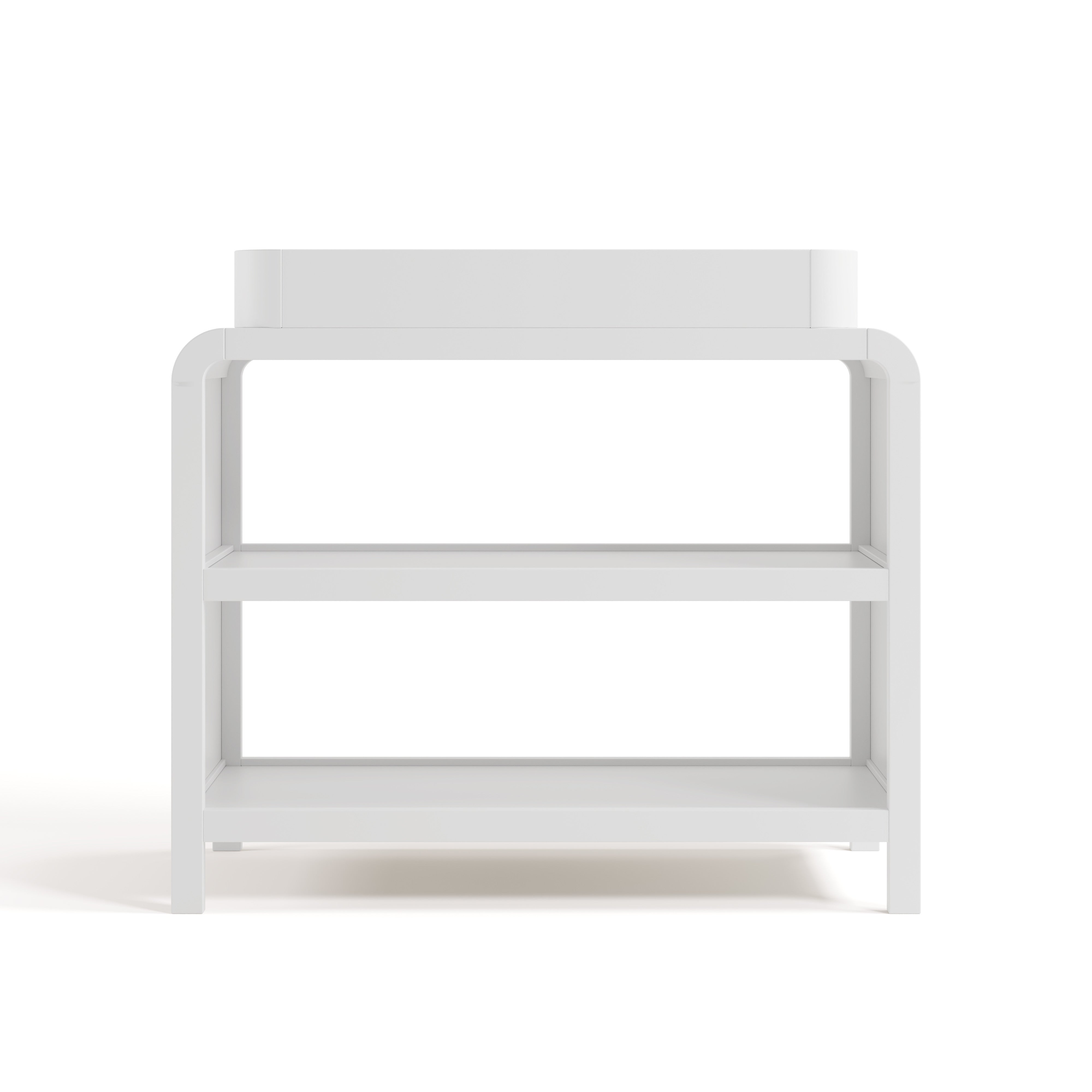 Front view of Santos white changing table