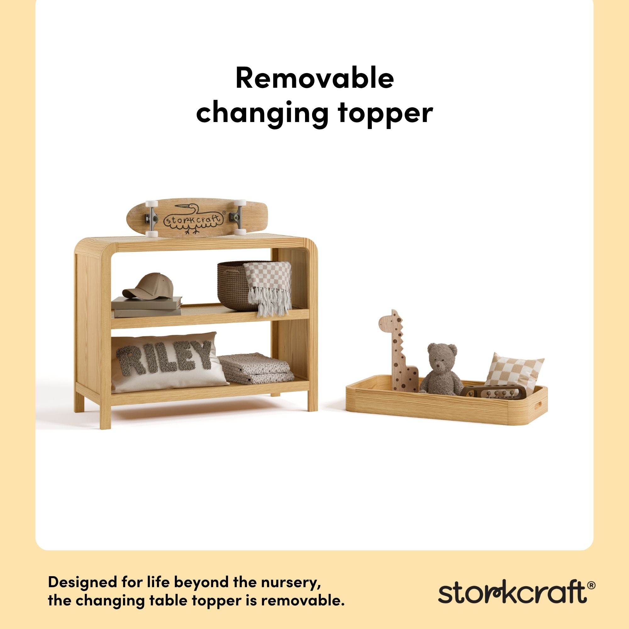 Santos natural changing table removable topper callout