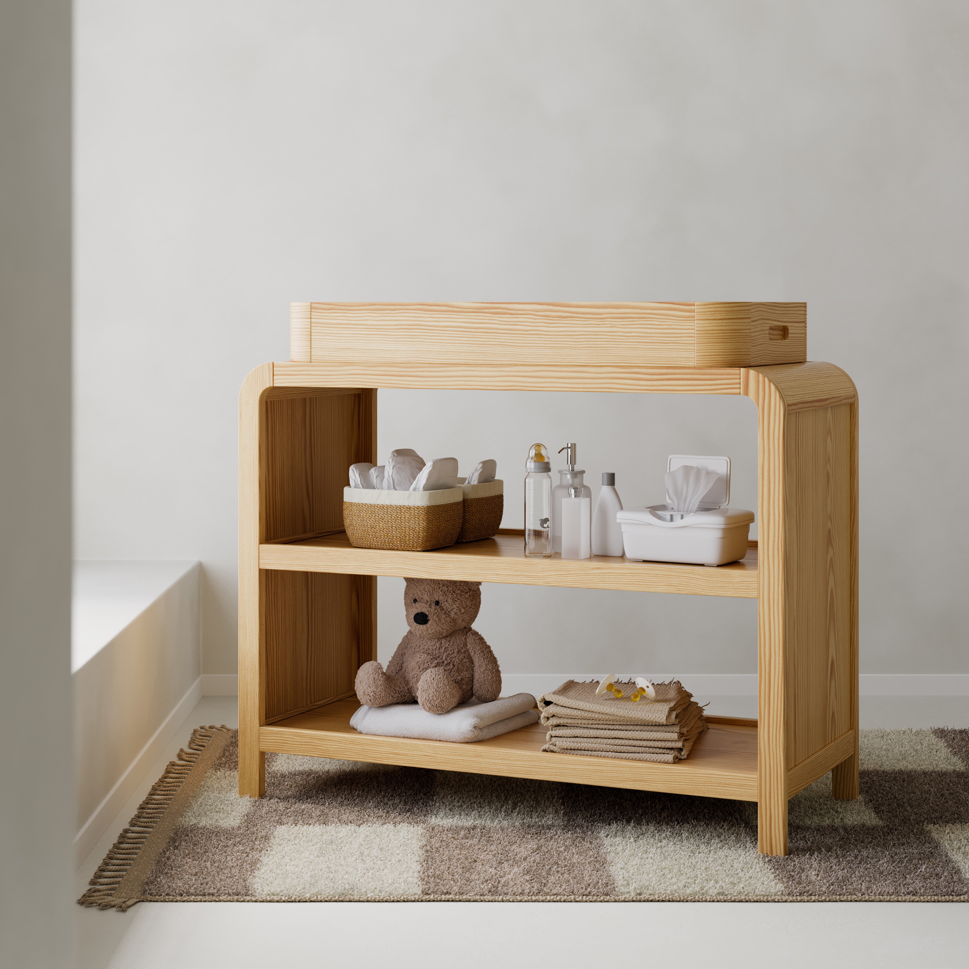 Santos natural changing table in nursery