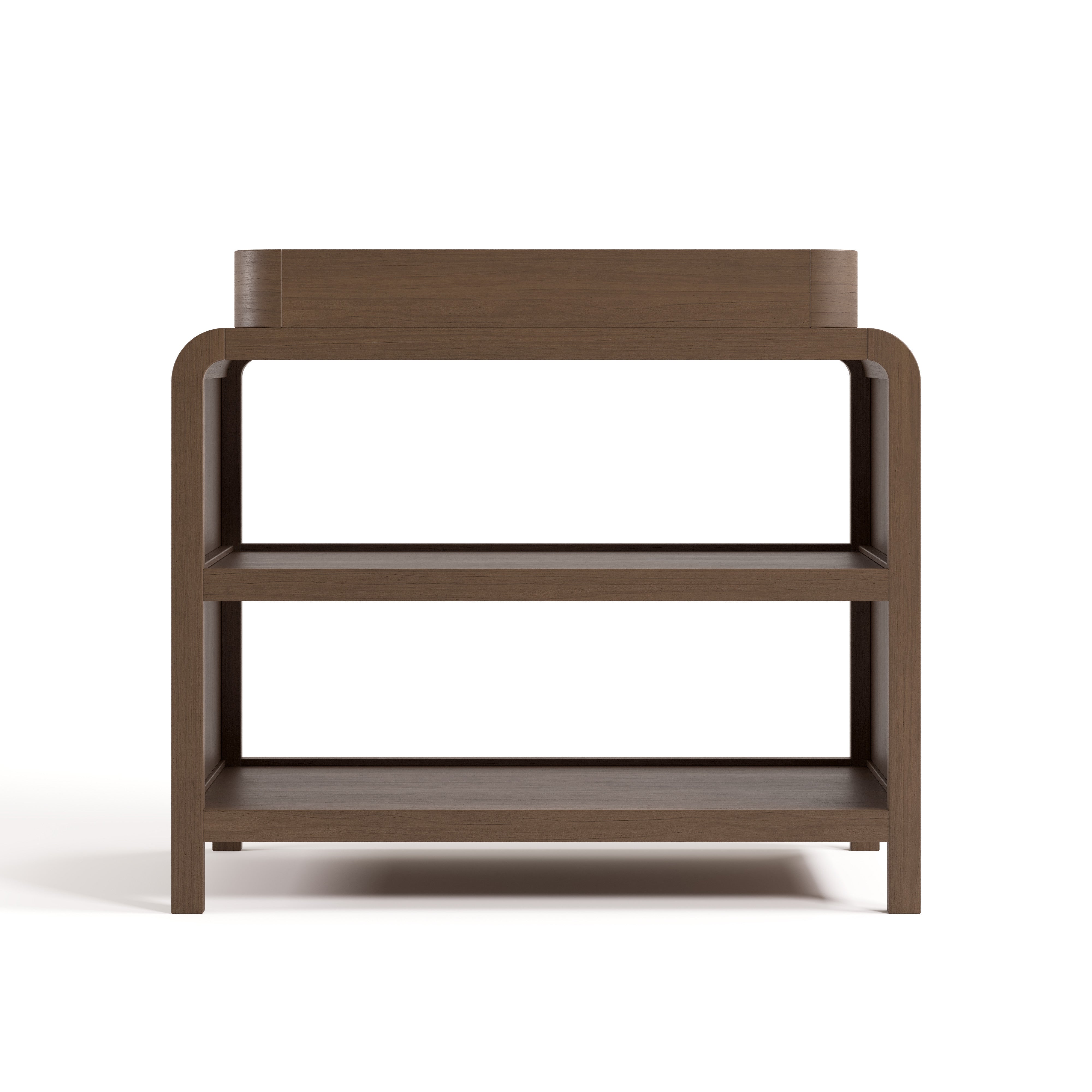 Front view of Santos hazelnut changing table